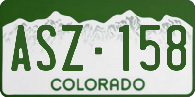 CO license plate ASZ158