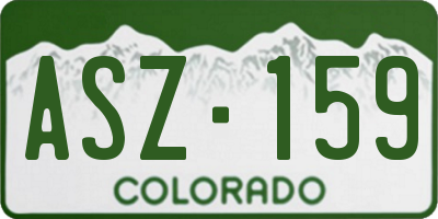 CO license plate ASZ159