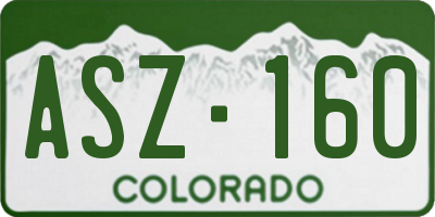 CO license plate ASZ160