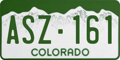 CO license plate ASZ161