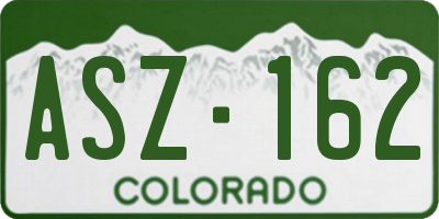 CO license plate ASZ162