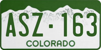 CO license plate ASZ163