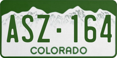 CO license plate ASZ164