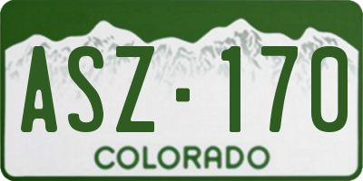 CO license plate ASZ170