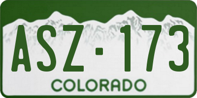 CO license plate ASZ173