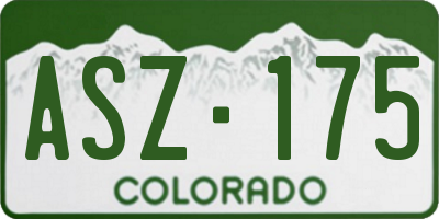 CO license plate ASZ175