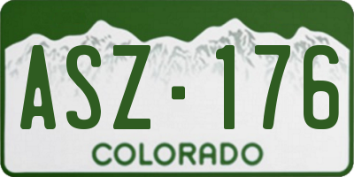 CO license plate ASZ176