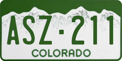 CO license plate ASZ211