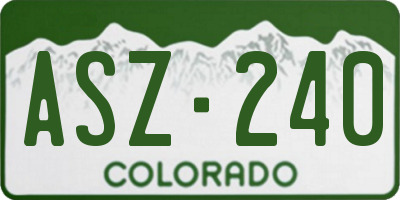 CO license plate ASZ240