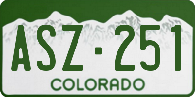CO license plate ASZ251