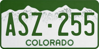 CO license plate ASZ255