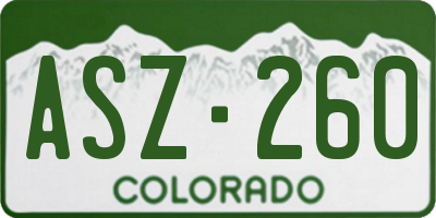 CO license plate ASZ260