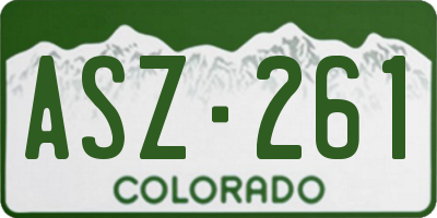 CO license plate ASZ261