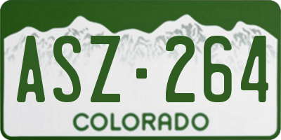 CO license plate ASZ264