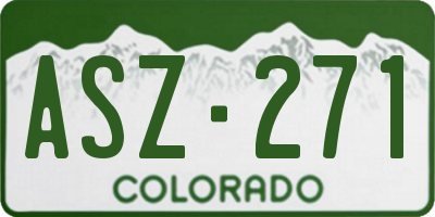CO license plate ASZ271