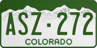 CO license plate ASZ272
