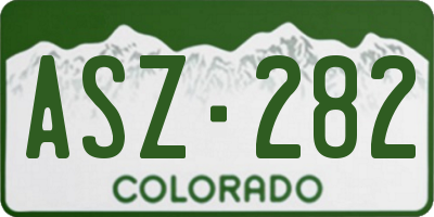 CO license plate ASZ282