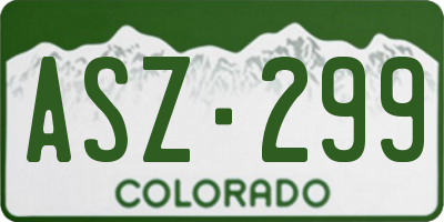 CO license plate ASZ299
