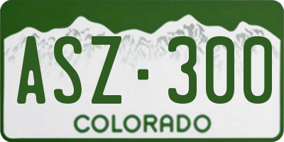 CO license plate ASZ300