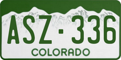 CO license plate ASZ336