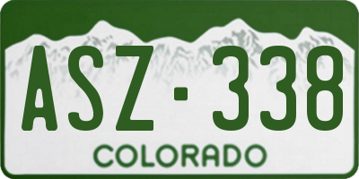CO license plate ASZ338