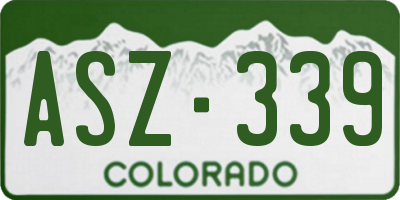 CO license plate ASZ339
