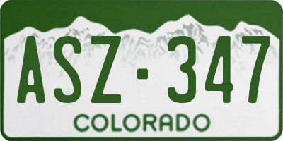 CO license plate ASZ347