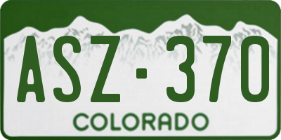 CO license plate ASZ370