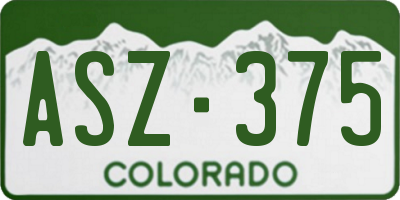 CO license plate ASZ375