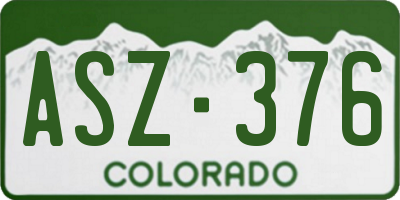 CO license plate ASZ376