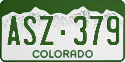 CO license plate ASZ379