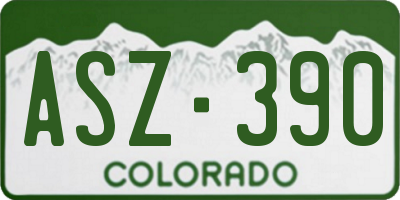 CO license plate ASZ390