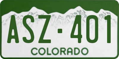 CO license plate ASZ401