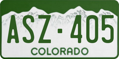 CO license plate ASZ405