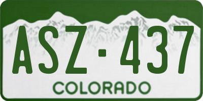 CO license plate ASZ437