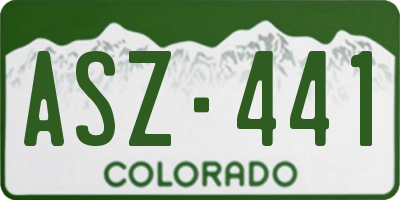 CO license plate ASZ441