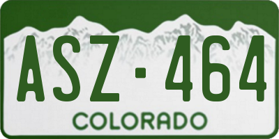 CO license plate ASZ464