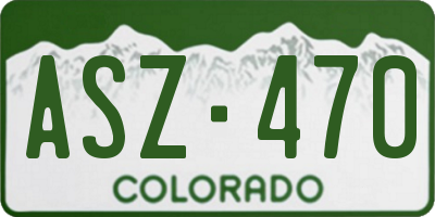 CO license plate ASZ470