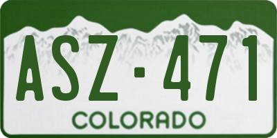 CO license plate ASZ471