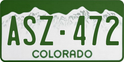 CO license plate ASZ472