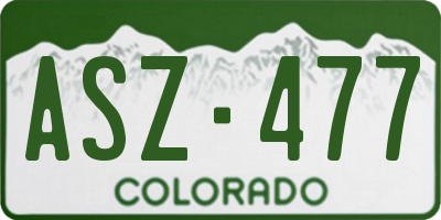 CO license plate ASZ477
