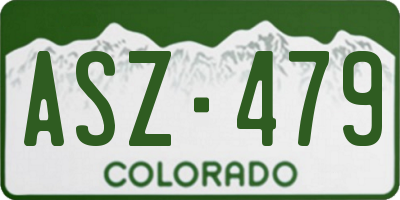 CO license plate ASZ479