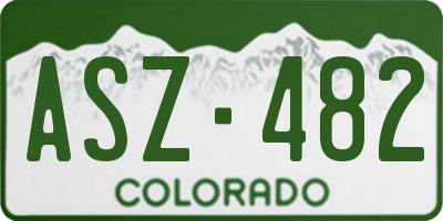 CO license plate ASZ482