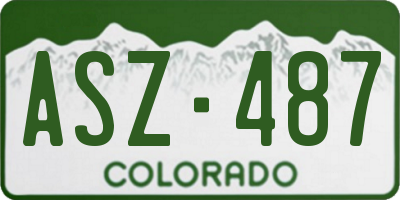 CO license plate ASZ487