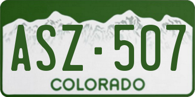 CO license plate ASZ507