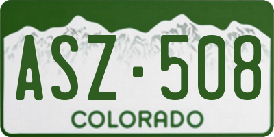 CO license plate ASZ508