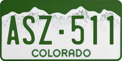 CO license plate ASZ511