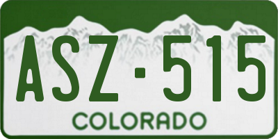 CO license plate ASZ515