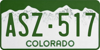 CO license plate ASZ517
