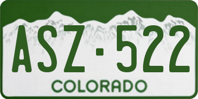 CO license plate ASZ522